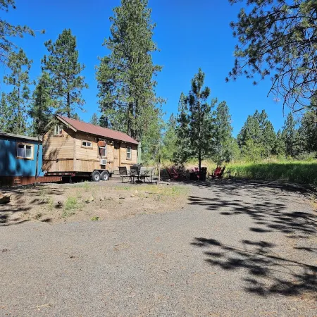 Black Bear Bungalow:Cozy tiny home in enchanting wooded Spokane with AC