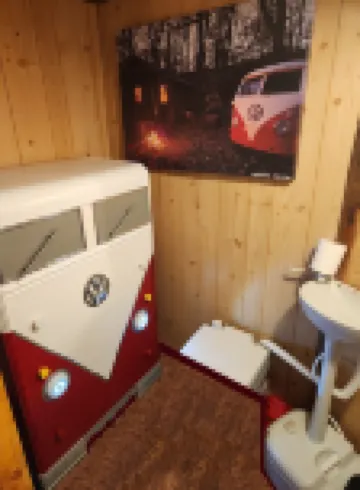 VW Bus Campsite & Very Small Cabin on the Water!