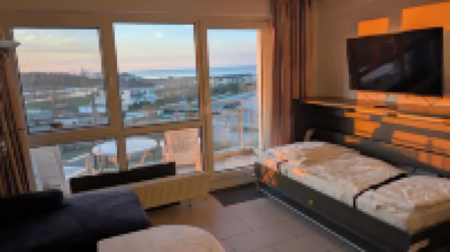 Panoramic view Heiligenhafen directly on the beach