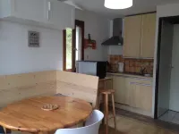 Studio with sleeping area for small family.