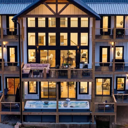 Modern Smoky Mountain Retreat w/ Hot Tub, Game Room & Movie Theater Heavens View by Avantstay
