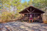 Quaint cabin nestled in the pines.