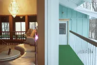 Vintage kitsch 70s/80s themed house with indoor pool and backyard creek