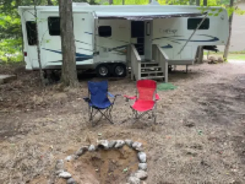 Betsie  - Excellent 35Ft RV Camper in the Woods  Fire Pit & Hot Tub Access