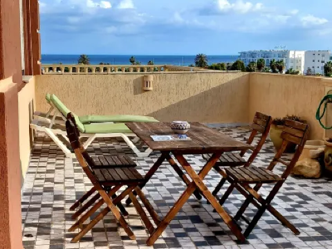 Dar Nour & Lina Apartment roof terrace sea view 200 from the beach 住宿飯店