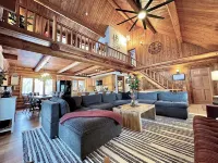 Gorgeous XL Log Cabin in Bloomington, IL! 2 Game Rooms + Hot Tub & Sauna!