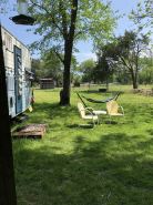 Glamping with sheep in a renovated 1972 Ace camper on 48 acres
