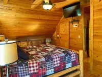 Private Cabin with  Mountain Views, Fire Pit, Wraparound Deck, and Game Room!