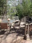 Lake Pokegama recreational cabin with private sandy beach and diving platform.