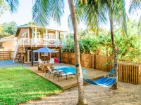 Charming Beachfront Cottage w/ Private Pool in Beautiful Sandy Bay, A/C and WiFi