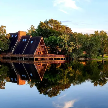 Lakefront A-Frame Cabin with Community Perks