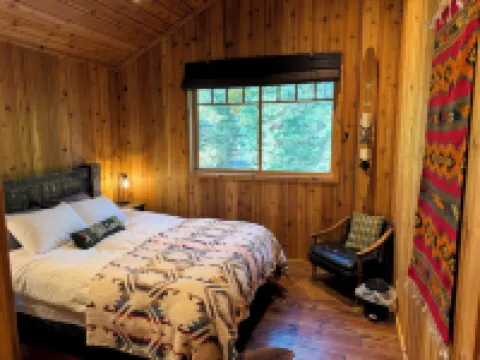 Cozy Lakeside Winter Cabin, Pet Friendly, Cedar Hot Tub with Moonrise Views