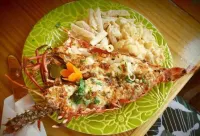 The Green Parrot Fish at King Lewey's Island Resort, Placencia Cayes, Belize