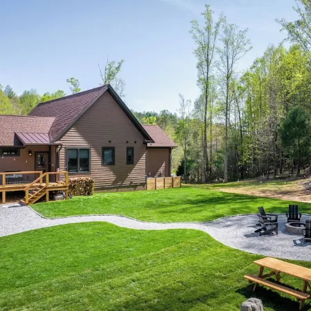 Lakeways A-Frame Near Lake James Game Room · Gym · Golf · Fire Pit · Sleeps 10