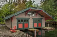 Adirondack Great Camp style home on beautiful Blue Mountain Lake
