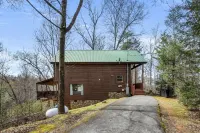 Sunken Hot Tub among Trees, Pool Table, Porch Rocking Chairs