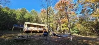 Charming meadow camp in the forest  mountains near fish pond. Events are OK. Pet