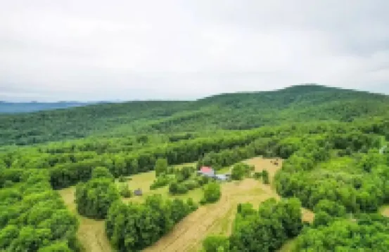 Hill top home located on 30 acres with privacy and surrounding natural beauty.