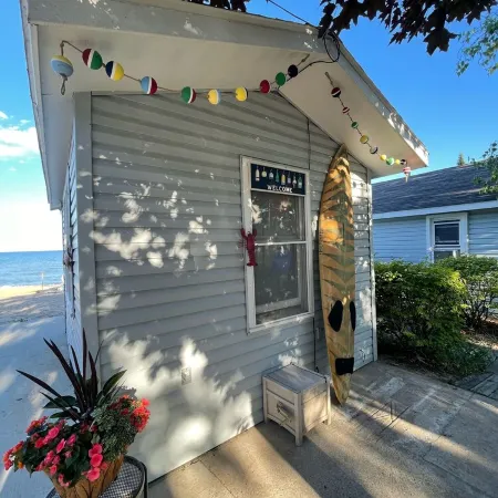 Three bedrooms with kitchen and a huge deck.