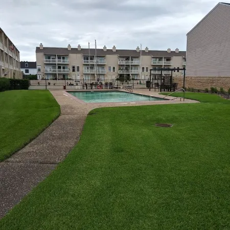 Lakeside condo on Clear Lake with marina.