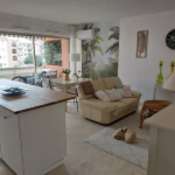Flat with air-conditionning, close the town-center, the beaches,private parking.