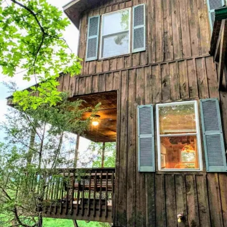 Cliffhanging Cabin over French Broad River between Hot Springs, NC and Gatlinburg Tn