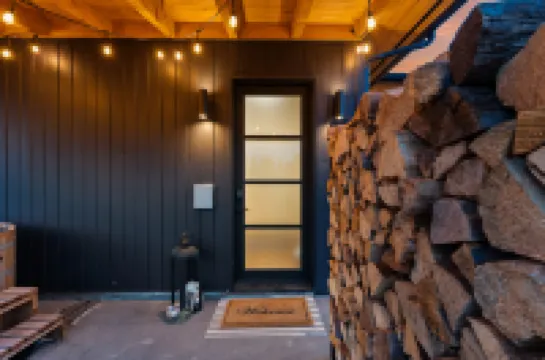 Soaking Tub and Cozy Fireplace - Inviting Rustic Retreat