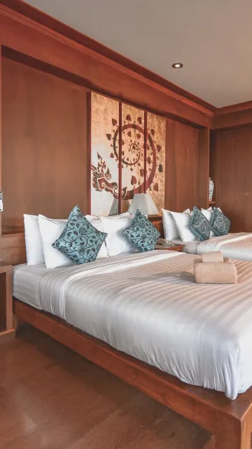 ห้องสำหรับครอบครัวมีลานระเบียงพร้อมวิวทะเล