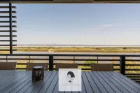 Luxury building with pond view and parking