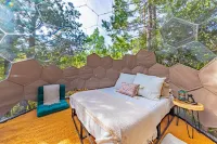 Lakefront Cabin with Private Beach-Redwood Dock & Jacuzzi, Cedar Cottage + Dome
