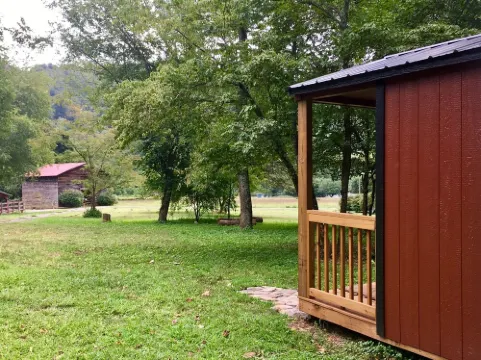 Tiny cabin by the creek