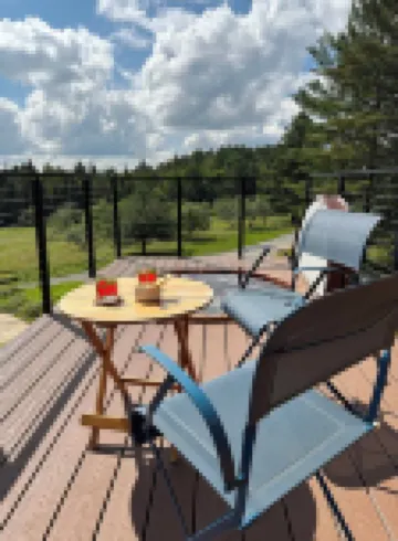 Enjoy whatever winter throws at you while you relax in the hot tub with a view!