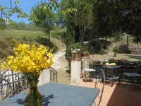 Villa Mulinello, secluded, panoramic view over Montepulciano valley.