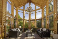 Lakefront secluded mult-family retreat with game room and two cabins.