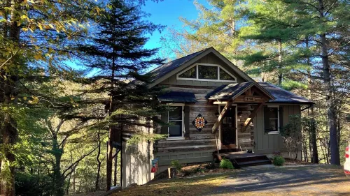 Lansing NC , Near West Jefferson and Boone NC, Secluded  Log Cabin Getaway