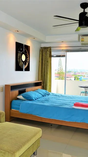 คอนโด, 1 ห้องนอน, สูบบุหรี่ได้, ระเบียง