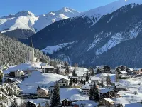 Sunny panoramic view near Davos Lenzerheide