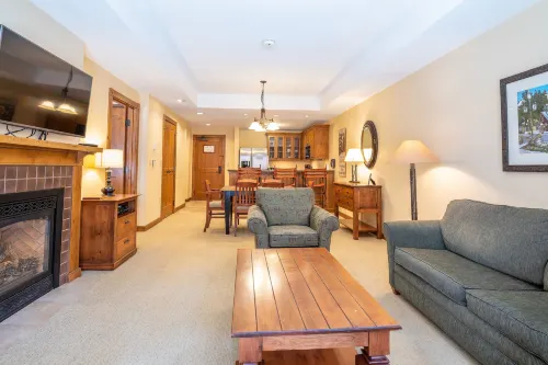 One Bedroom Condo with Large Balcony over Mountaineer Square 1 Condo - No Cleaning Fee! by RedAwning - parking