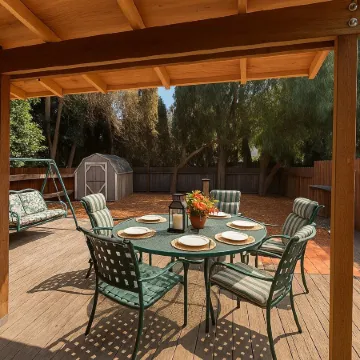 Walk to Google 3BR Home Yard & Kitchen