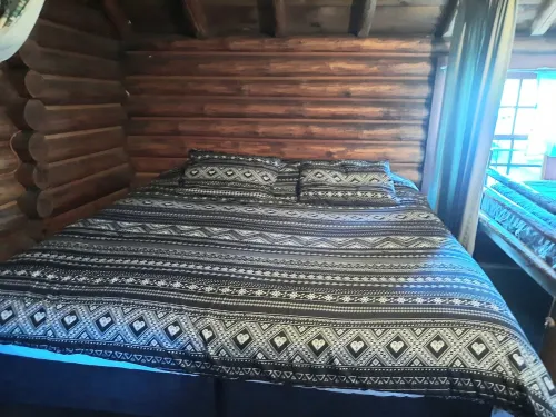 Rustic Log Cabin #8 on Crow Lake at Bull Moose Lodge. Family and pet friendly
