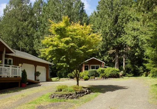 Cozy Forest Escape w/ Hot Tub • Private Trails & Gnome Walk • Near Beach