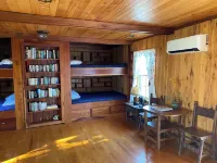 Charming Log Cabin Retreat with Flower Garden