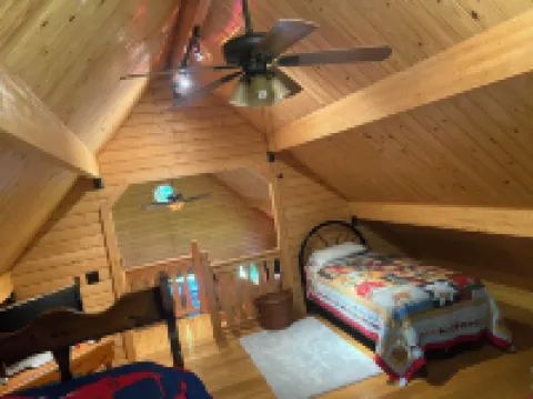 Beautiful cabin in the woods.