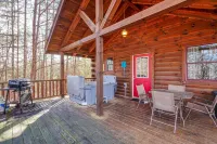 Quaint cabin nestled in the pines.