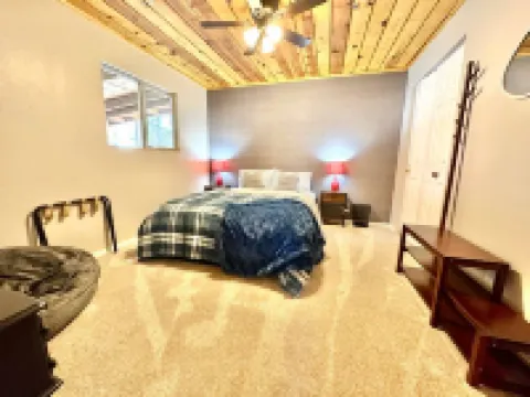 Red Door Cottage | Retro cabin, Pet friendly