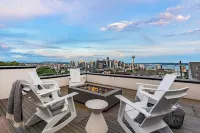 Iconic Skyline Views from Queen Anne Hill w/Luxury Design, Full Gym and Deck