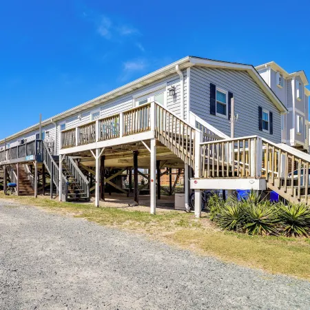 Oak Island Condo w/ Ocean View: Steps to Beach!