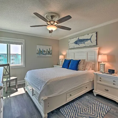 Walk to Beach Ocean-View Atlantic Beach Condo!