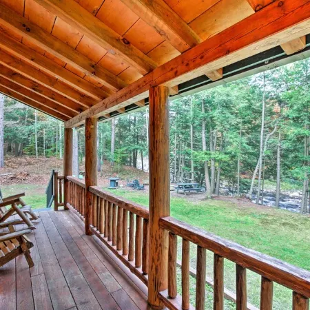 Cozy, Rustic Adirondack Riverfront Log Cabin, Rapids, Independence River