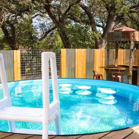 Texas Hill Country views at The Oval House on the Owl Spring Ranch near Boerne